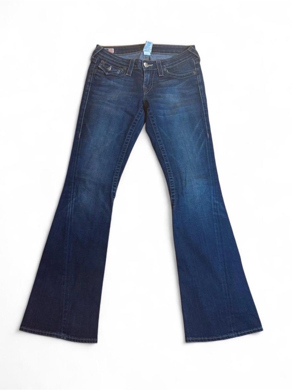 True Religion Joey Flare Jeans Made in USA Size 27 Y2K Dark Wash